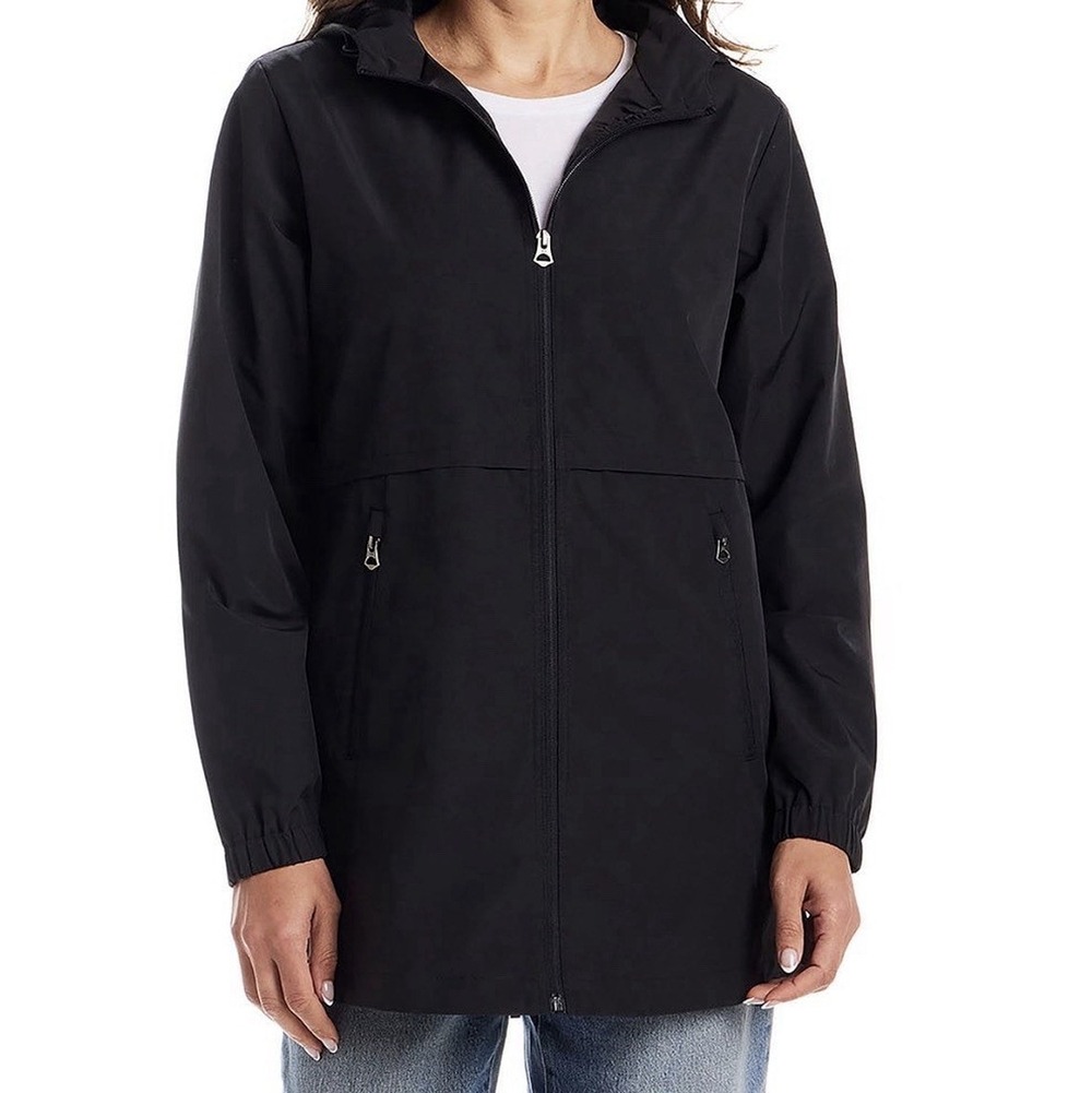 Weatherproof Hooded Rain Jacket Coat Women’s XL Black NWT